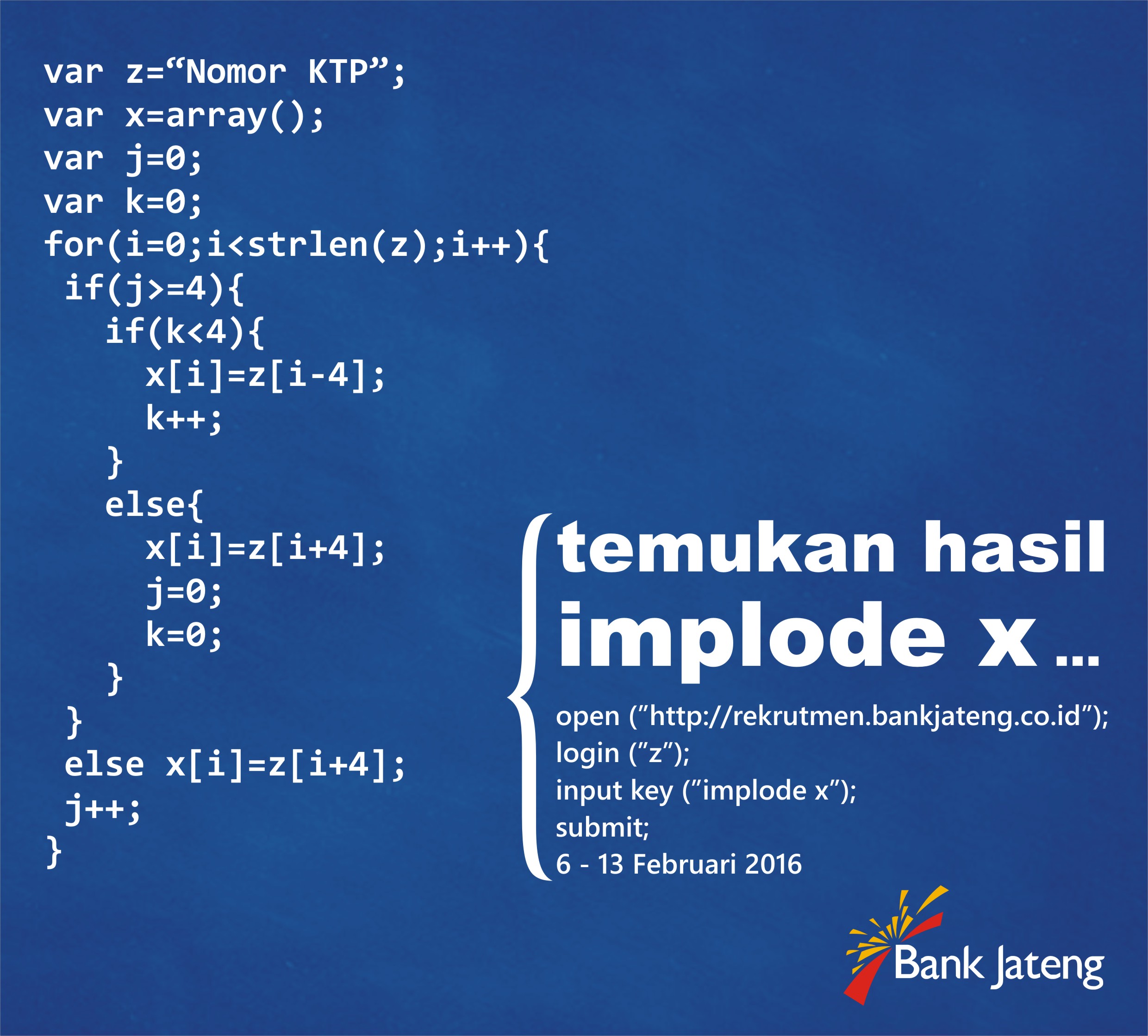 lowongan IT Bank Jateng