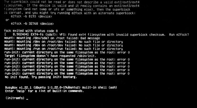 Error Initramfs